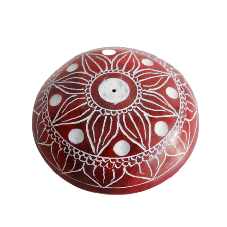 Wierookhouder gorara kiezel mandala bloem rood
