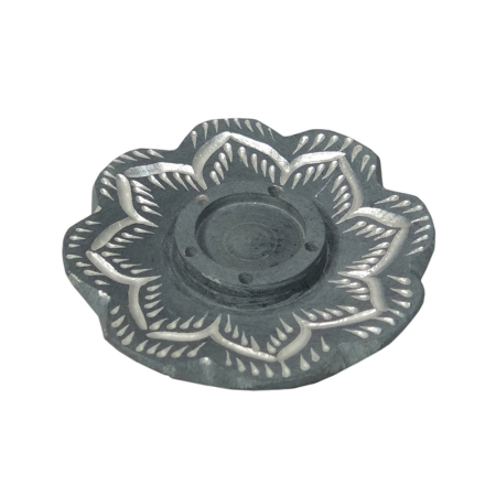 Räucherstäbchenhalter Gorara Lotus Design grau
