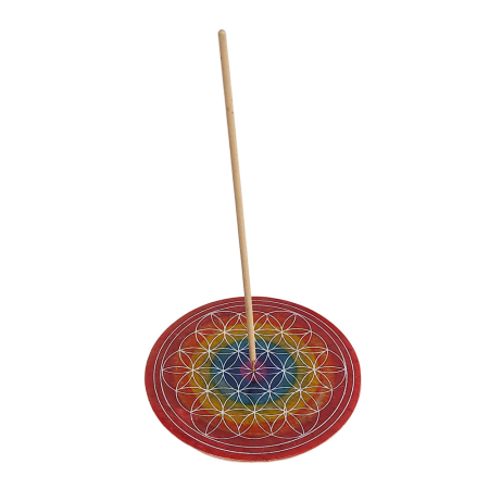 Räucherstäbchenhalter flacher Mandala-Regenbogen