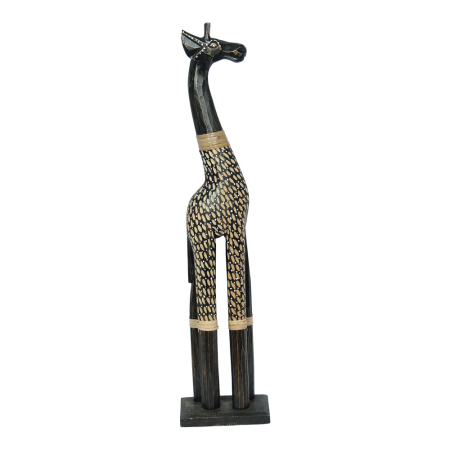 Beeld hout giraf gekerfde vlekken 60 cm