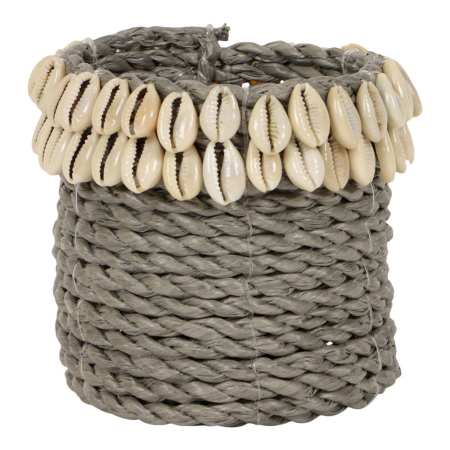 Mand zeegras/schelpen grijs XS