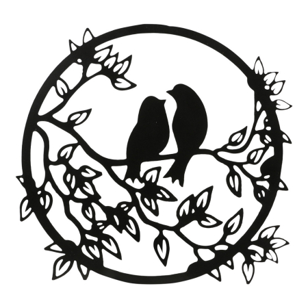 Waxinelichthouder ijzer tortelduifjes op tak