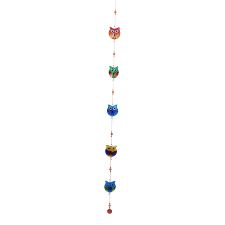 Mobiel resin uilen 5 meerkleurig M
