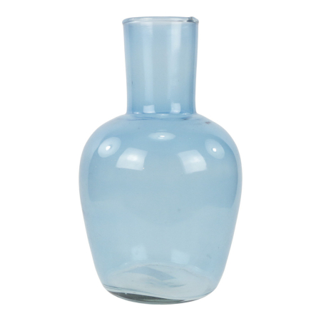 Vaas glas hoge hals blauw