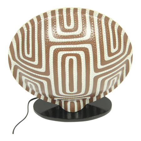Lamp glasvezel geometrisch stippen bruin
