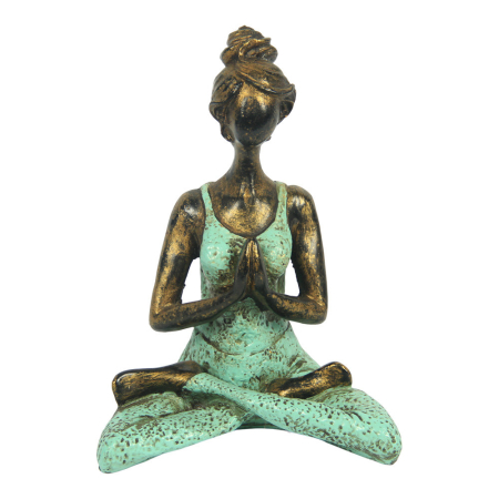Beeld resin yoga turquoise