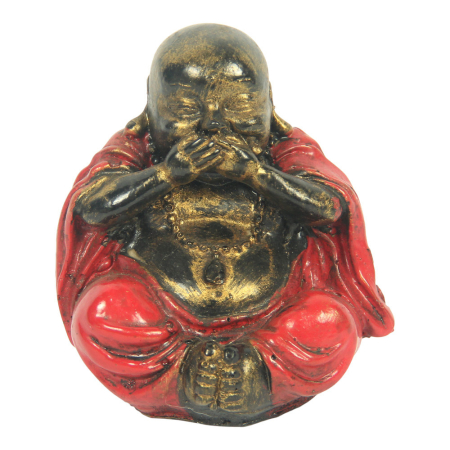 Beeld resin lachende boeddha rood