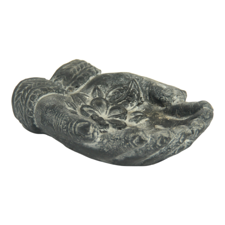 Incense holder resin hand grey