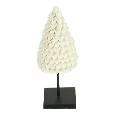 Beeld schelp kerstboom standaard white