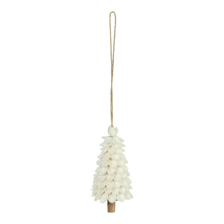 Hanger capiz kerstboom wit