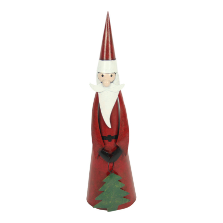 Beeld metaal kerstman rood