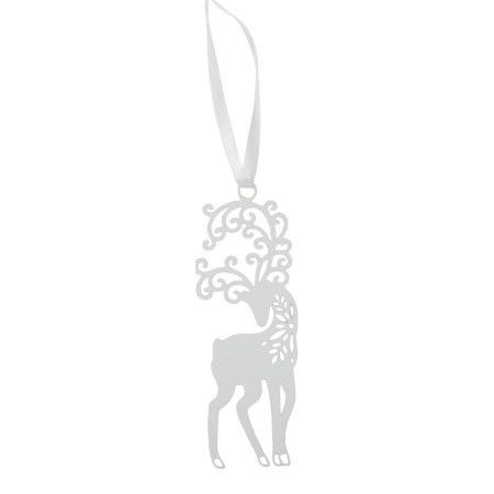 Hanger metaal hert wit