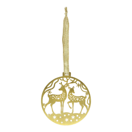 Hanger metaal 2 herten goud