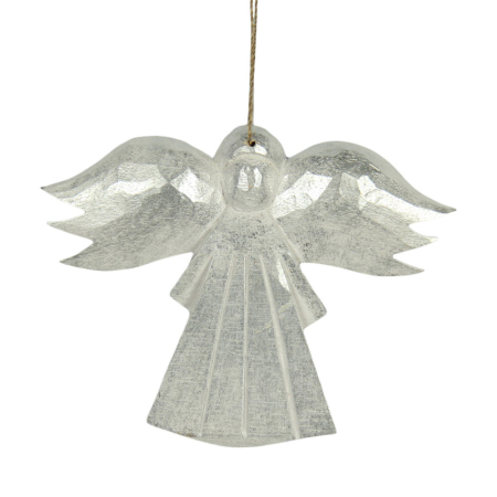 Hanger hour engel zilver was wit