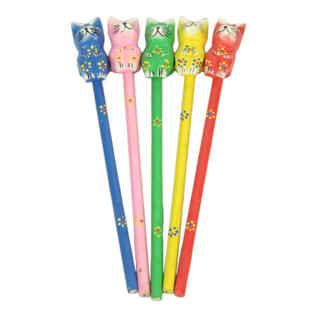 Potlood hout kat set 5