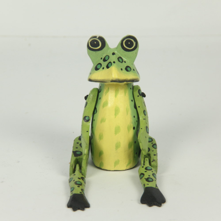 Beeld hout kikker groen
