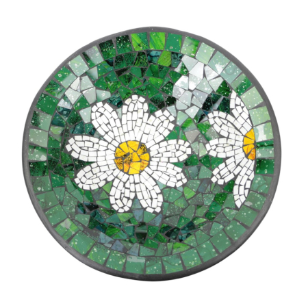 Schaal terracotta mozaiek bloem groen XL