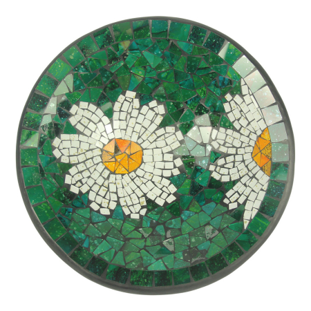Schaal terracotta mozaiek bloem groen L