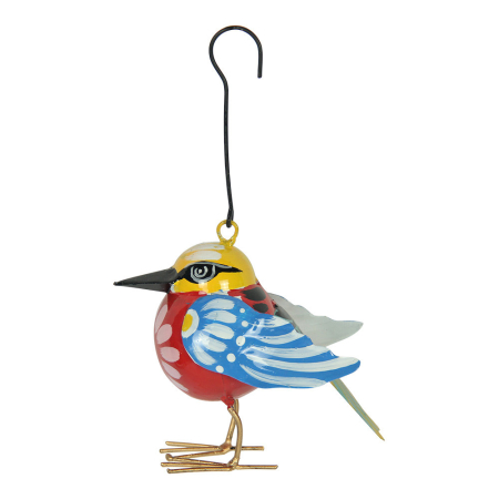 Hanger metaal vogel handbeschilderd rood