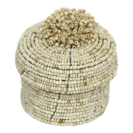 Doosje kralen beige S