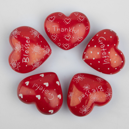 Pebble kisii heart thank you assorti