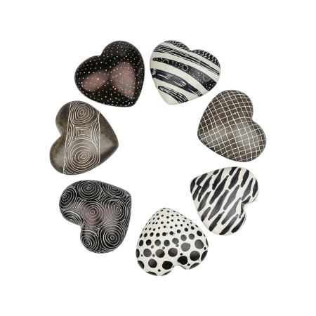 Pebble kisii heart pattern assorti