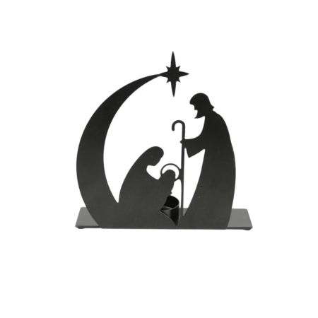 Theelichthouder metaal kerststal ster