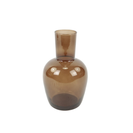 Vaas glas hoge hals bruin