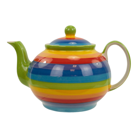 Theepot keramiek regenboog