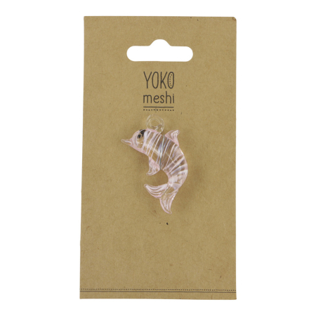 Geluksbrenger glas dolfijn licht roze