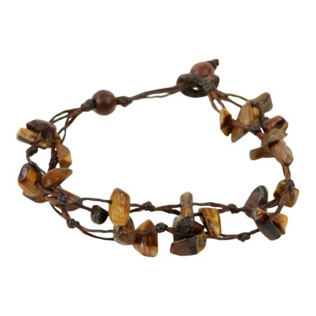 Armband edelstenen tijgeroog dubbel