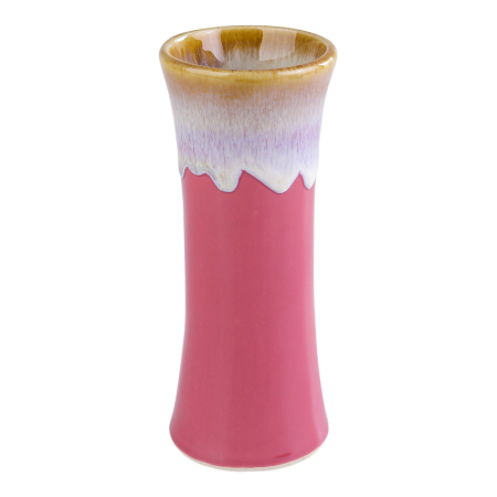 Vaas keramiek dip glazuur lang roze M