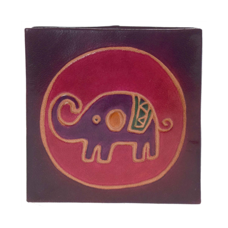 Portemonnee leer olifant paars