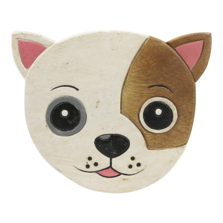 Krukje hout hond wit
