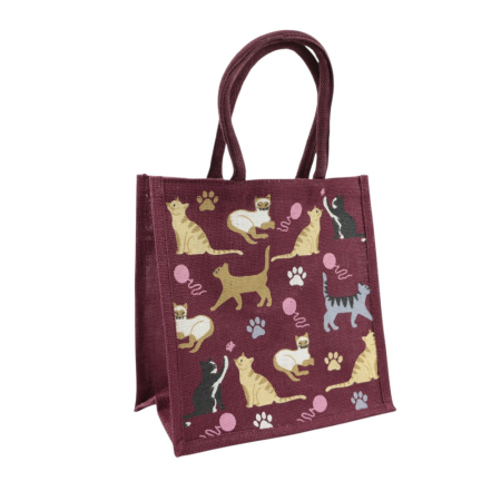 Tas jute katten paars