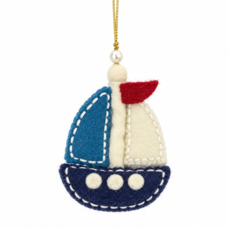 Ornament vilt boot blauw