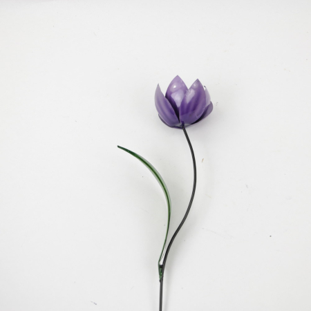 Metalen tuinsteker Tulp paars