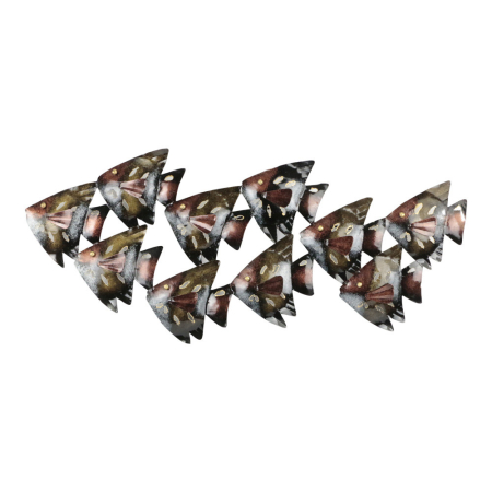 Wanddeco school vissen Model A/2 85 x 40 cm Multi Metal