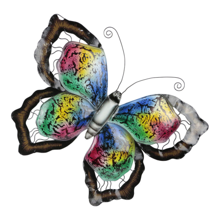 Wanddeco metalen vlinder Exotic model 03, 55 x 47 cm MC