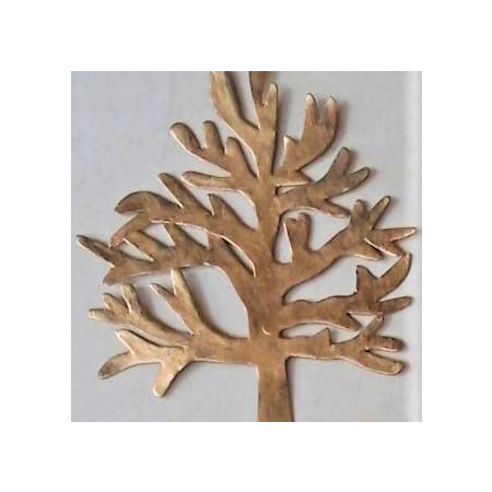 Metalen Kerstornament, boom, Gold, 11x15 cm