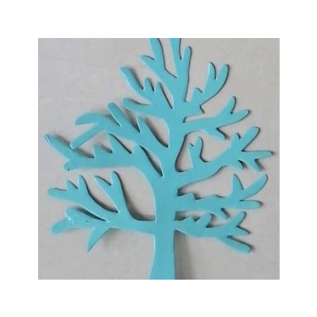Metalen Kerstornament, boom, Mint green 11x15 cm