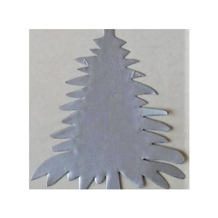 Metalen Kerstornament, kerstboom, Silver, 9x12 cm