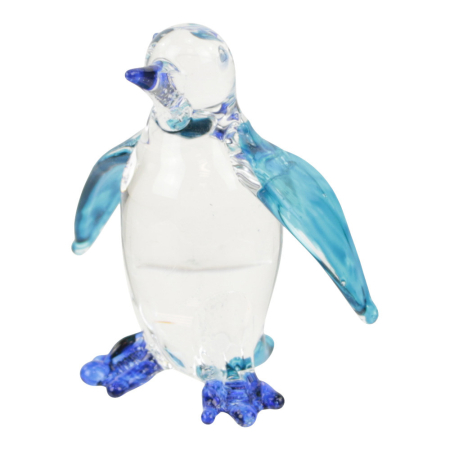 Beeld glas pinguin blauw