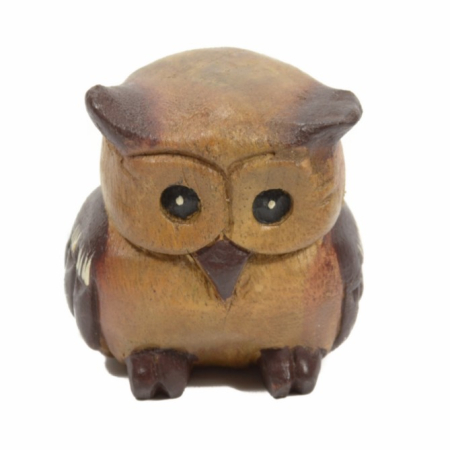 Beeld hout uil dik S