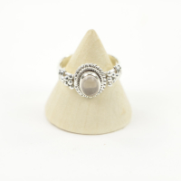 Ring zilver Mt. 8/57 Rozenkwarts MN07