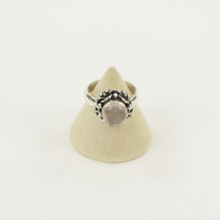 Ring, Silber, Rosenquarz, Mt. 16/51 -2