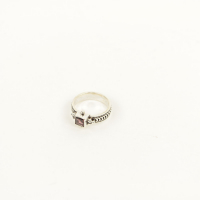 Ring, zilver, Mt. 50/16 Granaat -4