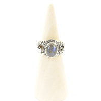 Ring zilver Mt. 9/60 Labradoriet M0503