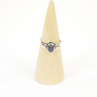 Ring zilver Mt. 6/52 Labradoriet HR22