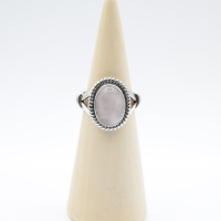 Ring zilver Mt. 7/55 Rozenkwarts RAJ9